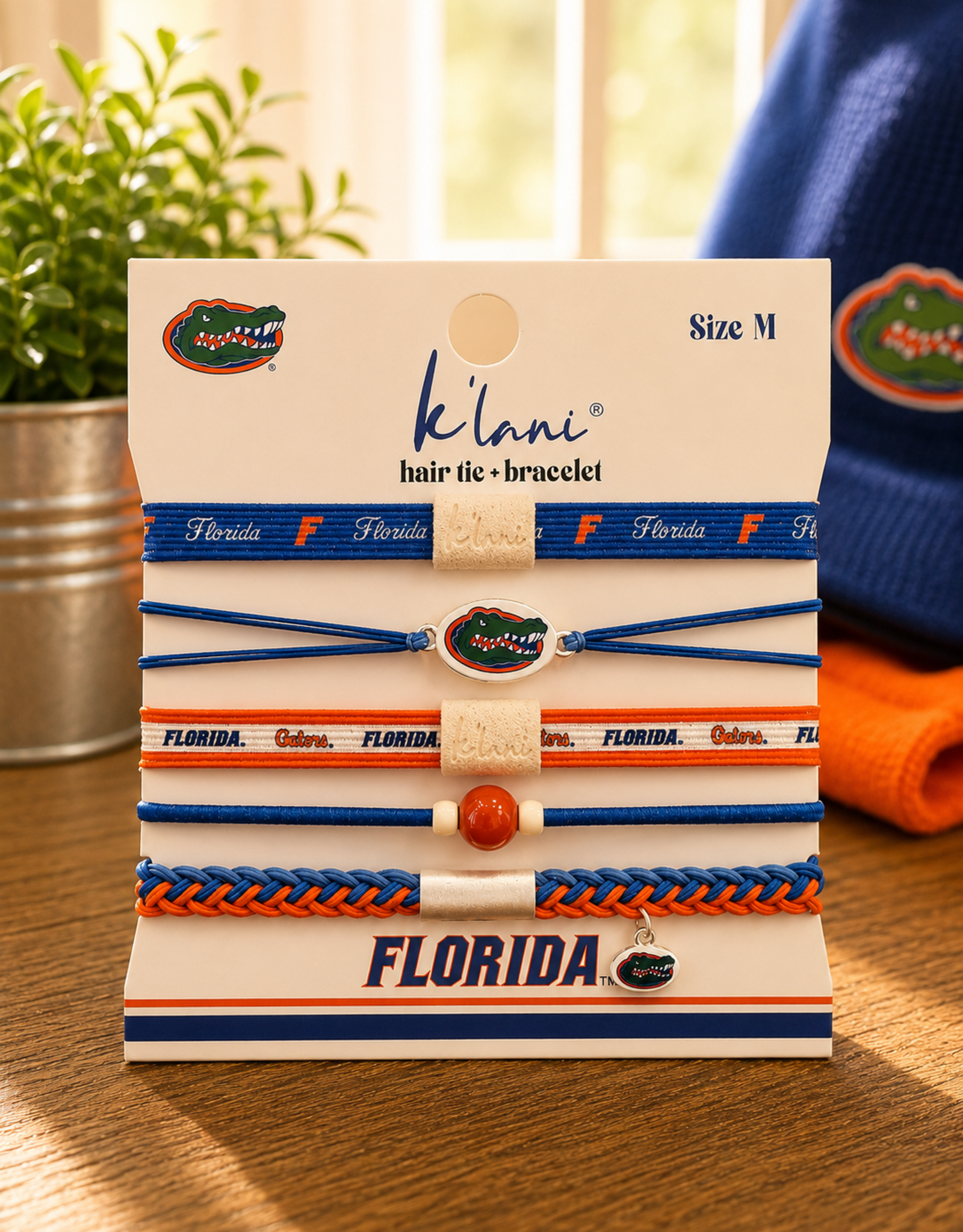 KLANI UNIVERSITY OF FLORIDA BRACELET/HAIR TIES   MEDIUM