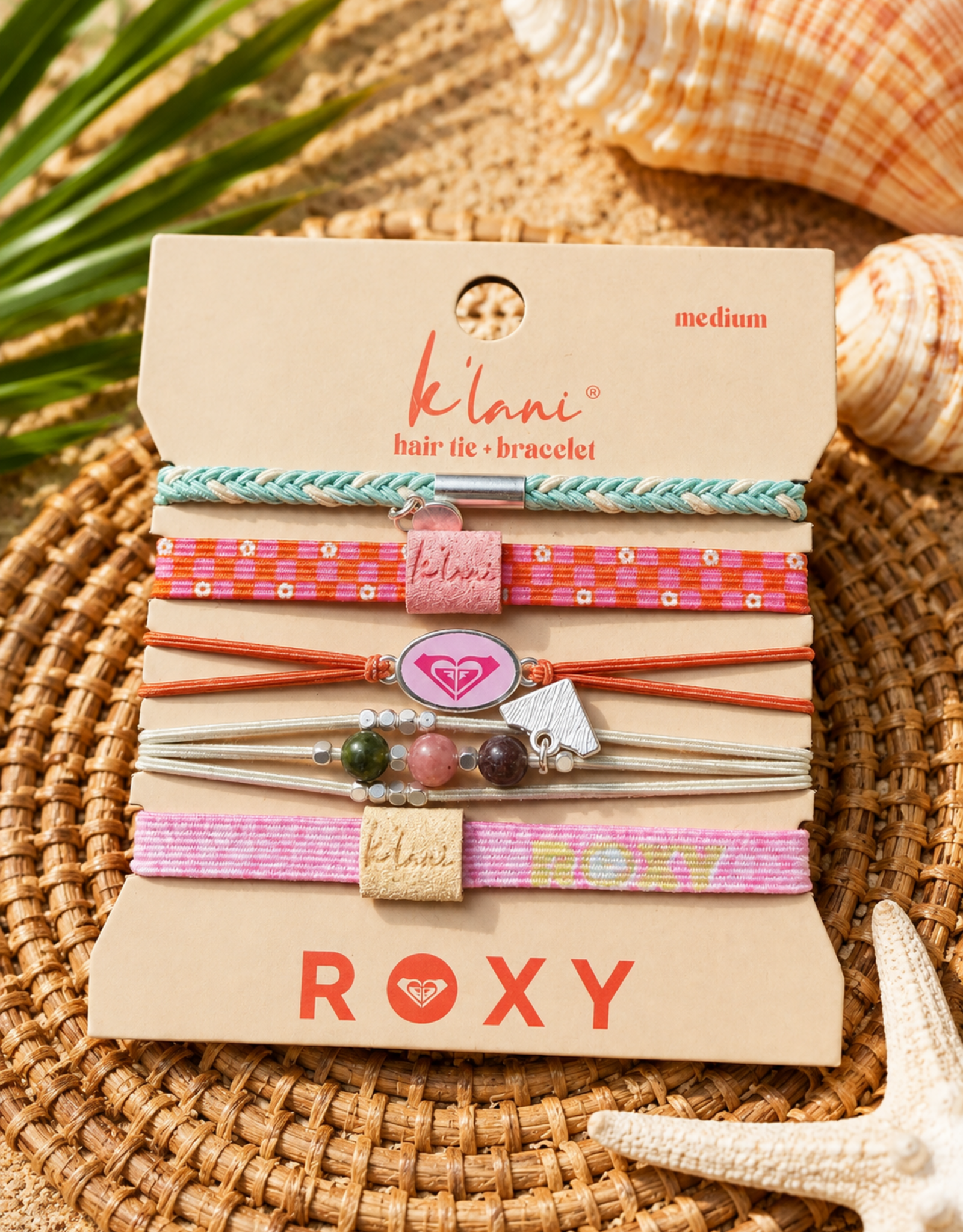 KLANI KL ROXY HAIR TIE/BRACELET PINK TROPIC MEDIUM