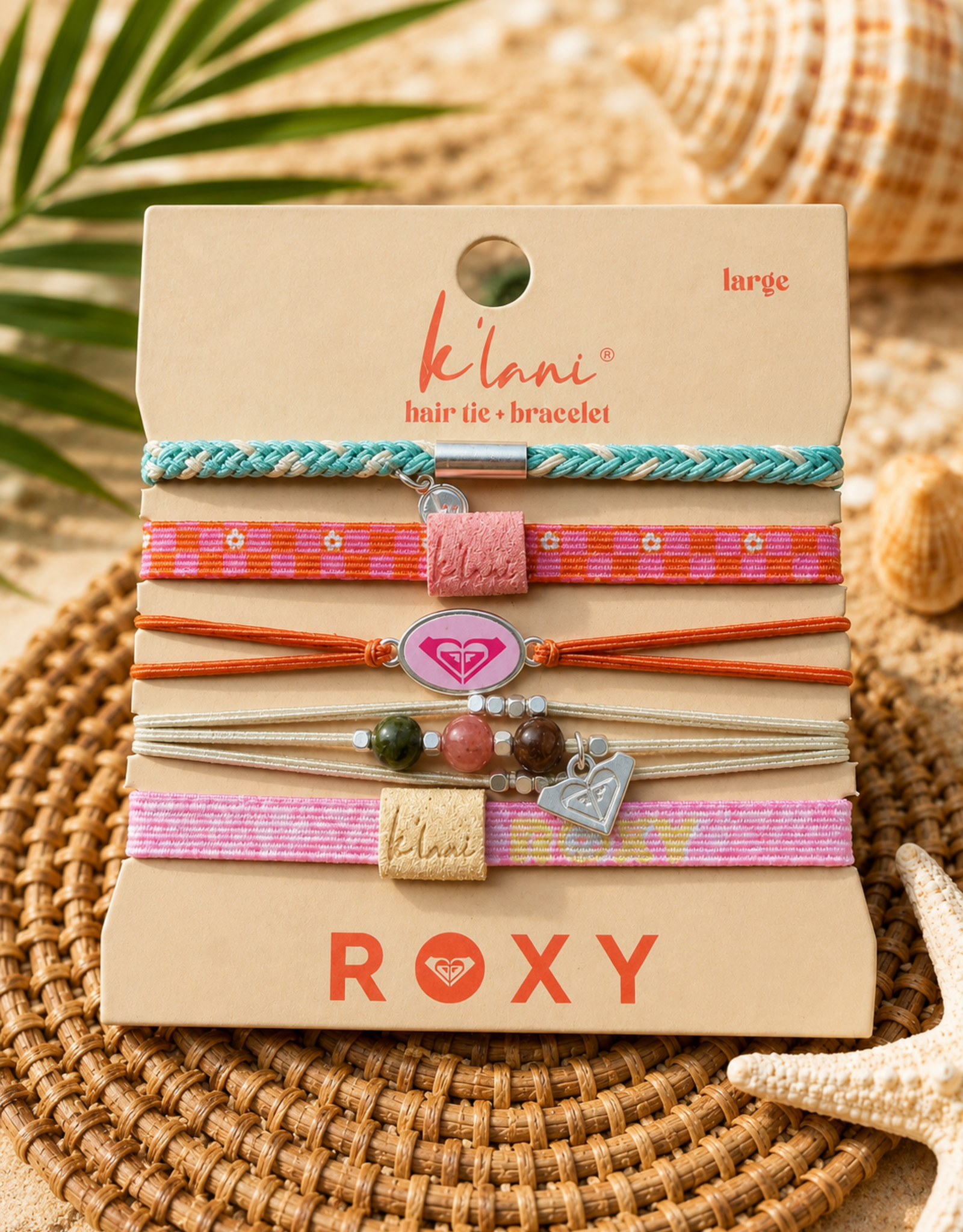 KLANI KL ROXY HAIR TIE/BRACELET PINK TROPIC LARGE