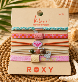 KLANI ROXY HAIR TIE/BRACELET LARGE PINK TROPIC