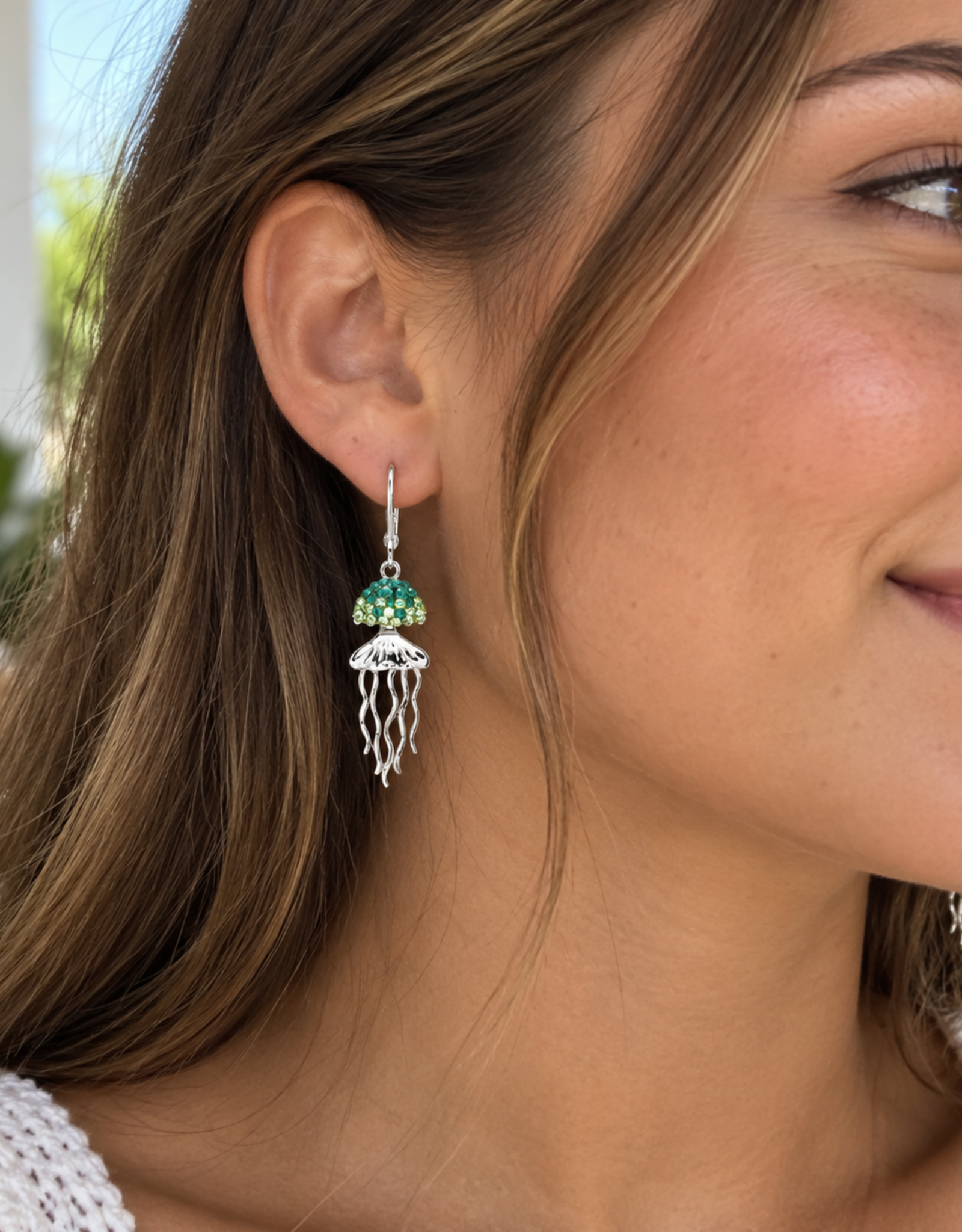 FLAIRCRAFT LIMITED JELLYFISH GREEN PERIDOT EARRINGS