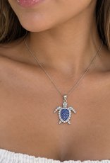FLAIRCRAFT LIMITED SAPPHIRE BLUE TURTLE NECKLACE