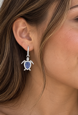 FLAIRCRAFT LIMITED SAPPHIRE BLUE TURTLE EARRINGS