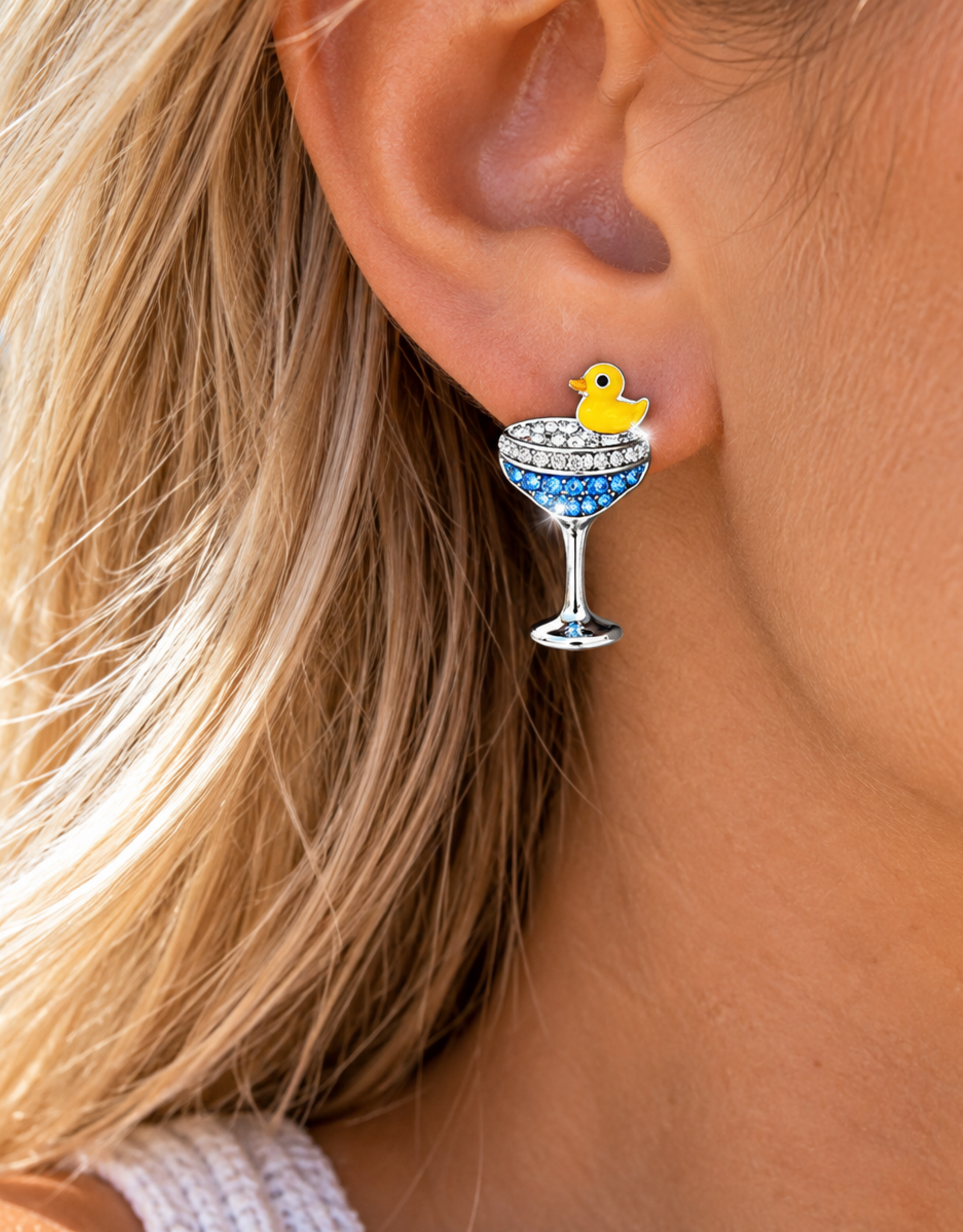 FLAIRCRAFT LIMITED DUCK DUCK RAZZ EARRINGS STERLING SILVER