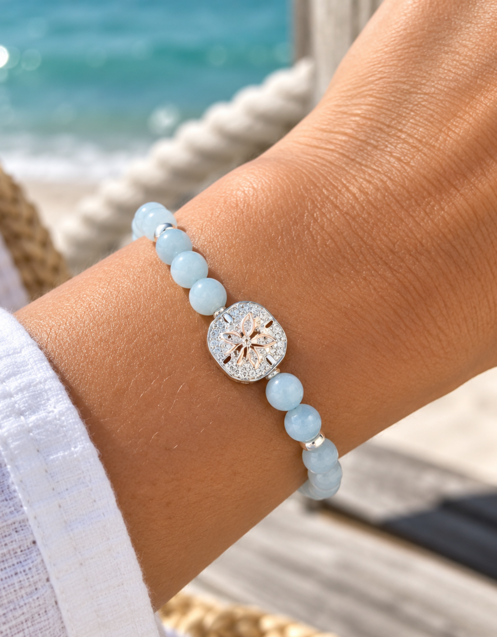 FLAIRCRAFT LIMITED SAND DOLLAR BRACELET AQUA