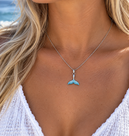 FLAIRCRAFT LIMITED WHALE TAIL MINI NECKLACE AQUA