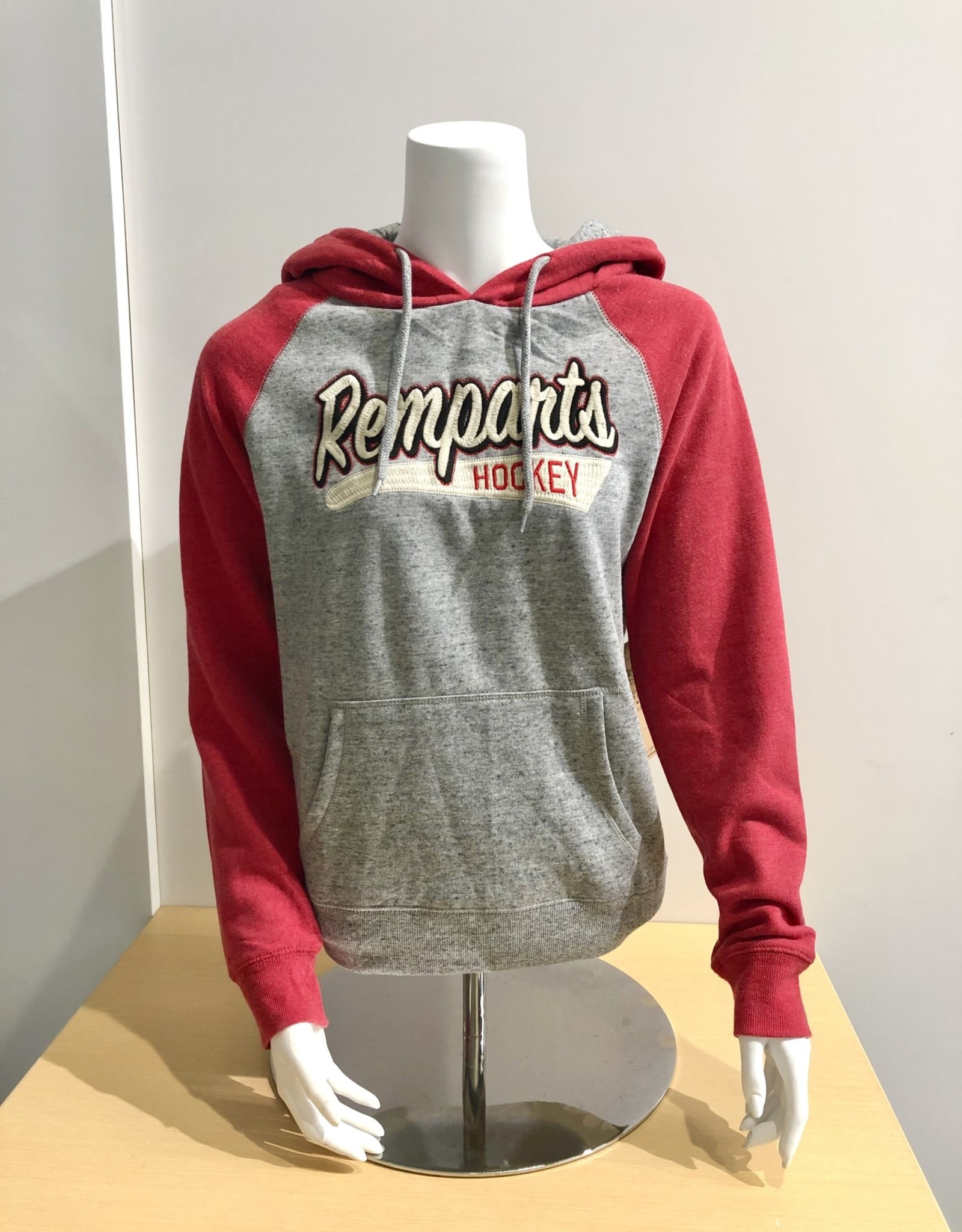 Campus Crew Hoodie Gris Rouge Remparts Hockey Femme - Club de hockey les  remparts de Québec