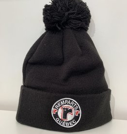 Tuque Noir Pompon Logo