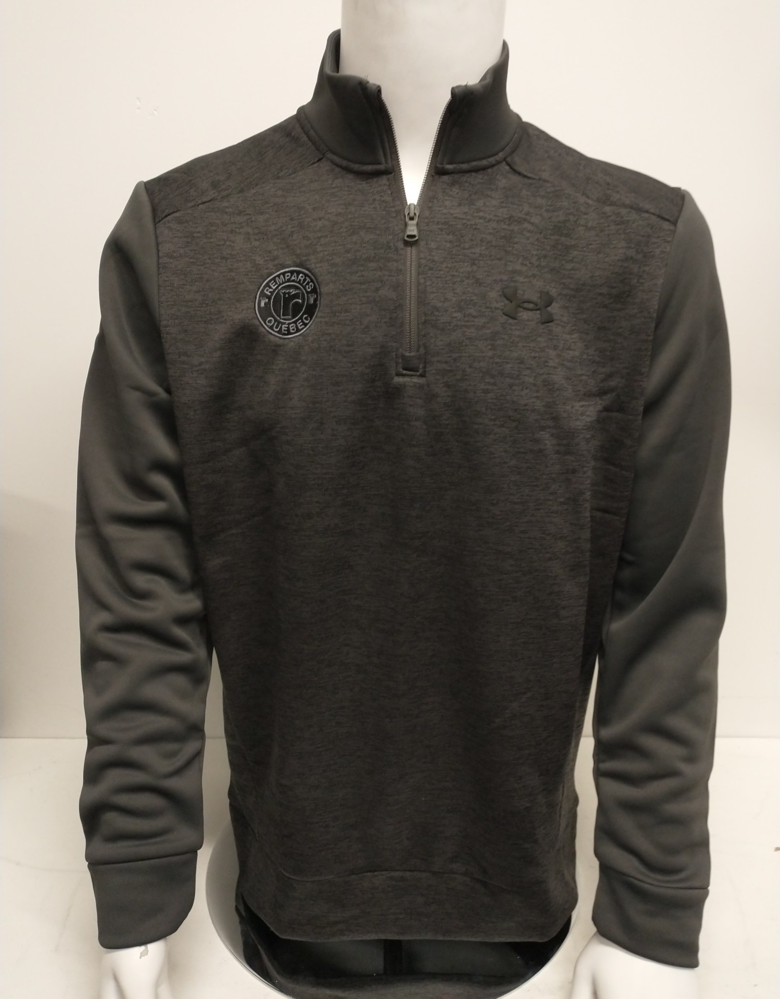 1-4 Zip Charcoal UA Logo Noir