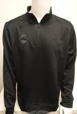 1/4 Zip Noir Logo Gris