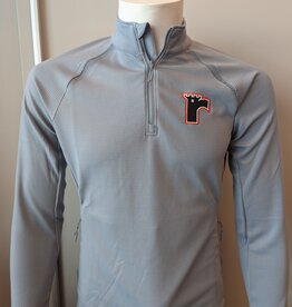 1/4 Zip Gris Femme Logo R