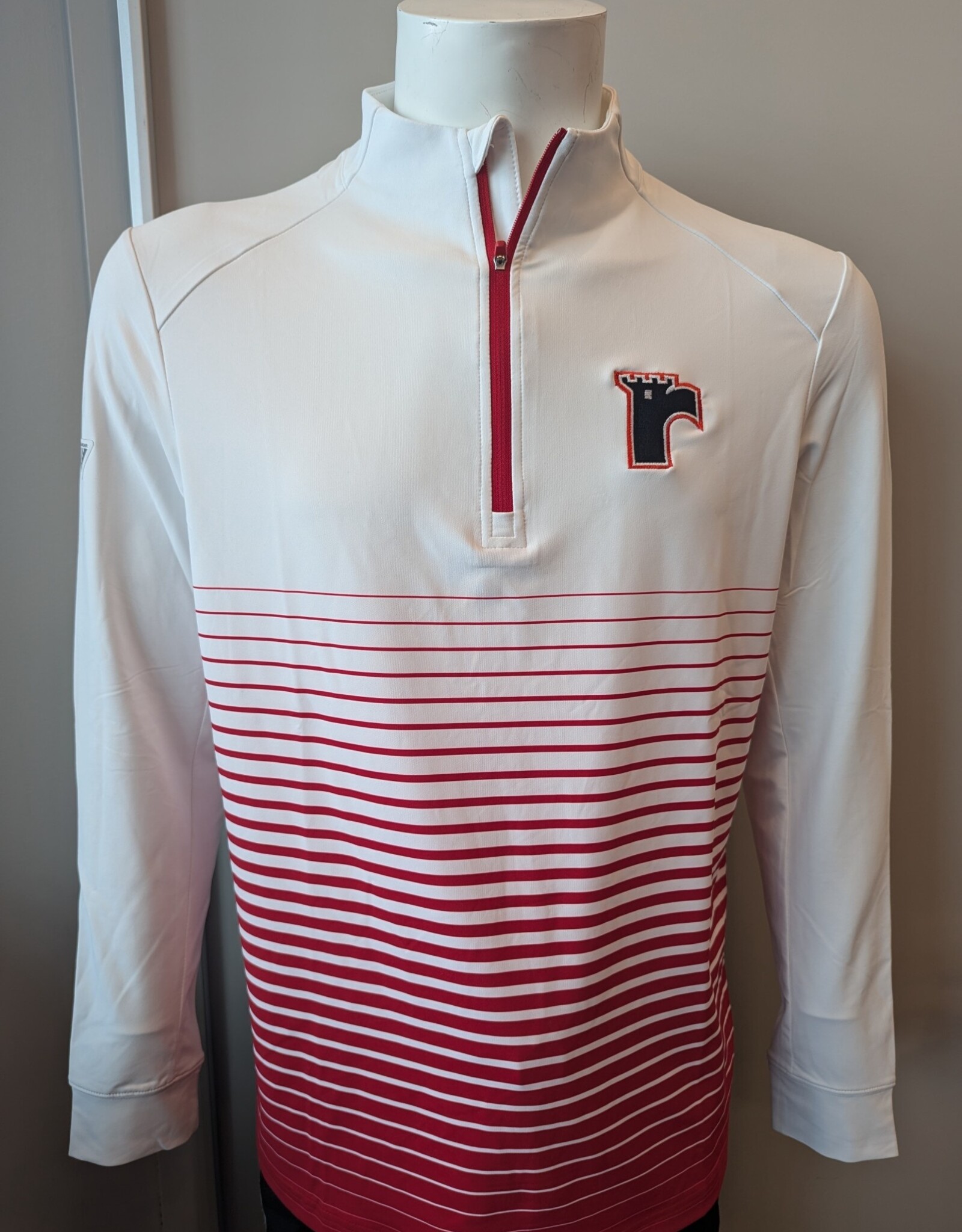 1/4 Zip Blanc Ligne Rouge