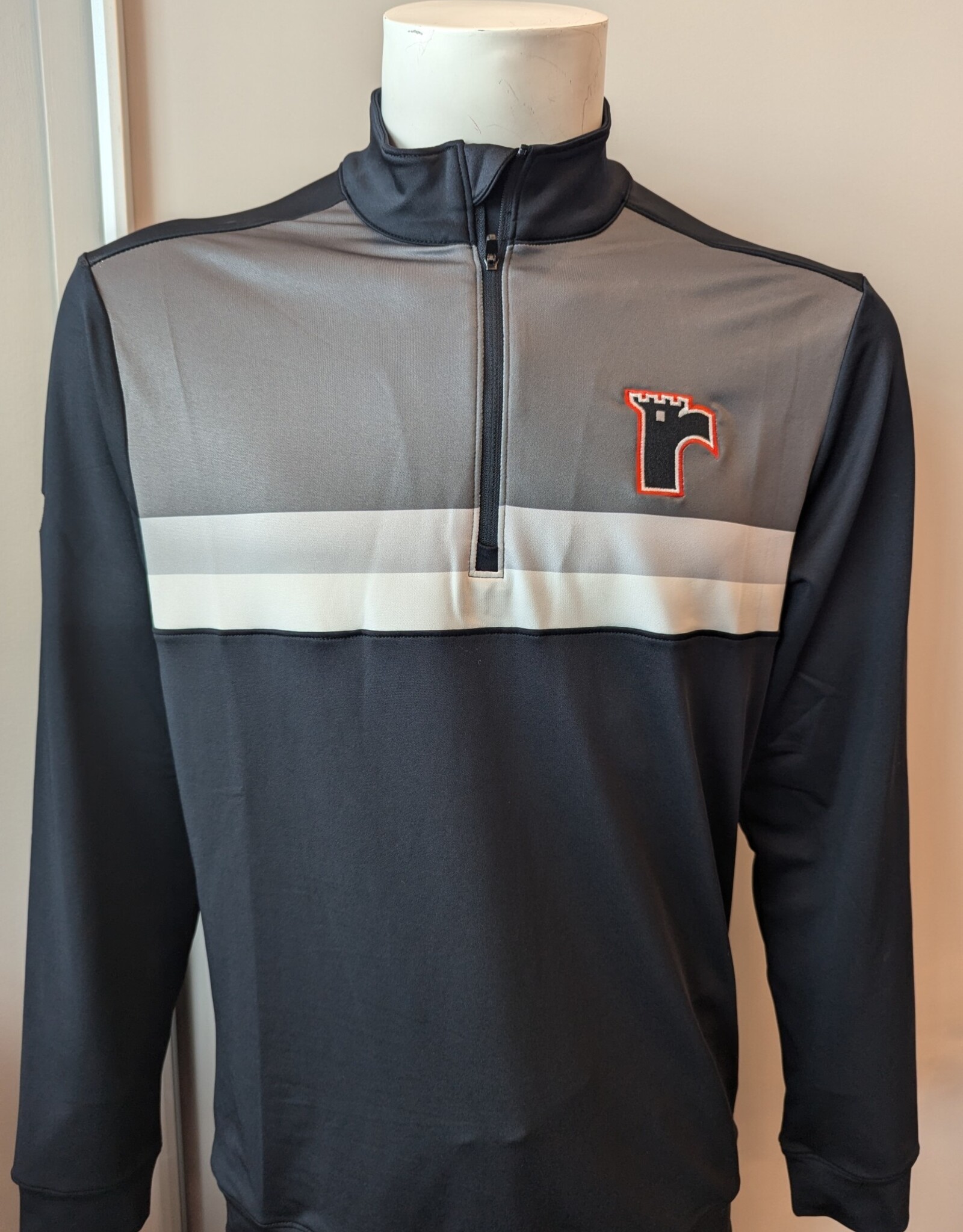 1/4 Zip Noir/Blanc/Gris