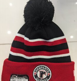 Tuque Noire-Rouge Ligne Blanc