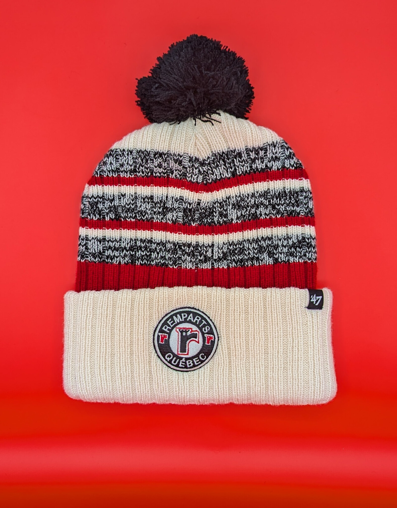 Tuque 47' Beige-Rouge-Grise