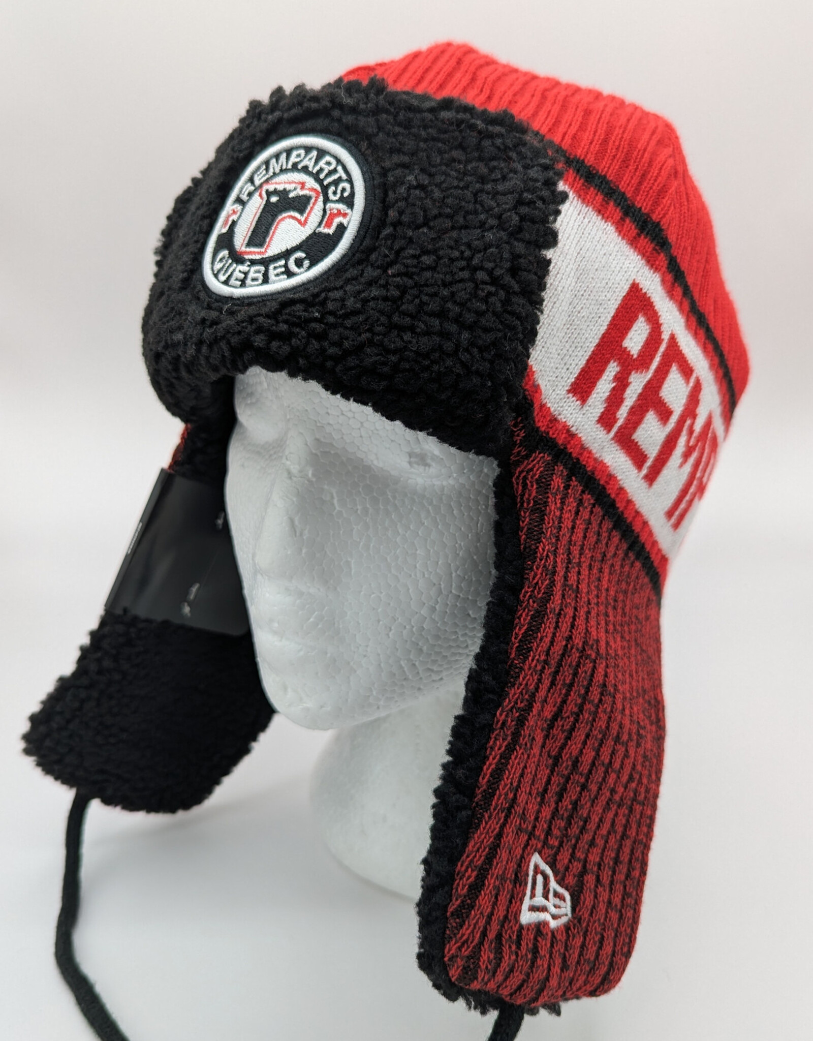 Tuque Trappeur Noir/Rouge