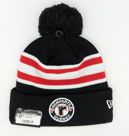 Tuque Noire Ligne Rouge/Blanc