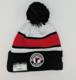 Tuque Noire-Blanche Ligne Rouge