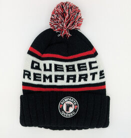 Tuque Noir Pompon Quebec Remparts