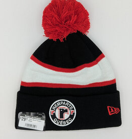 Tuque Noire Pompon Rouge