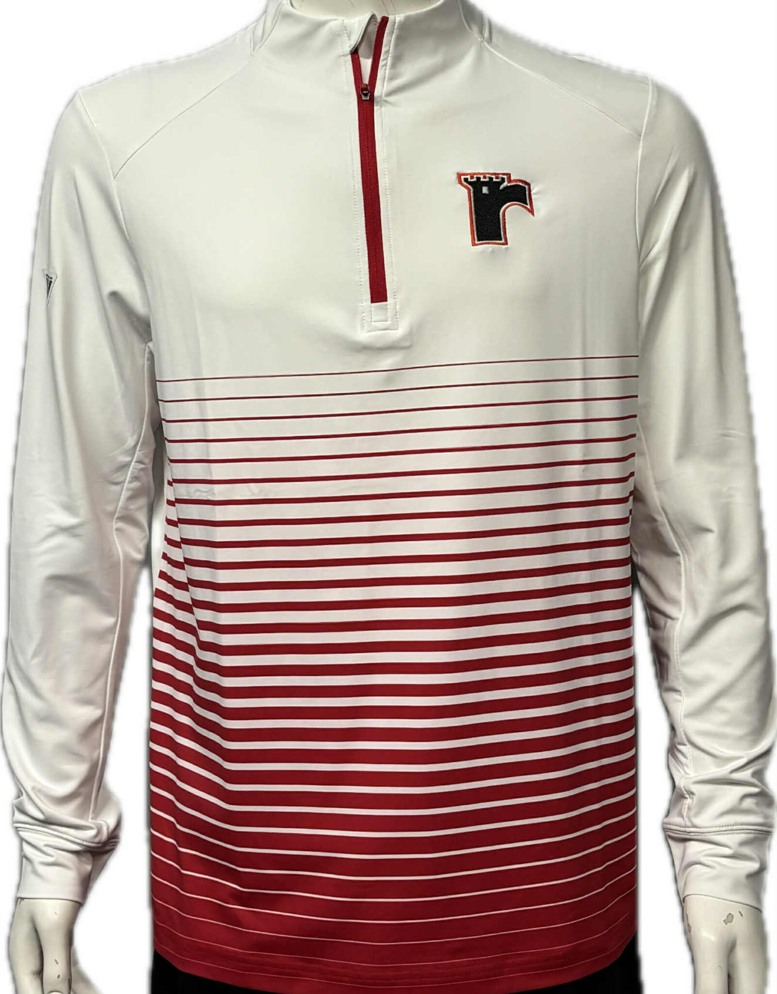 1/4 Zip Blanc Ligne Rouge