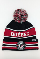 Tuque Noir-Rouge Pompon Quebec
