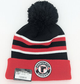 Tuque Noire-Rouge Ligne Blanc