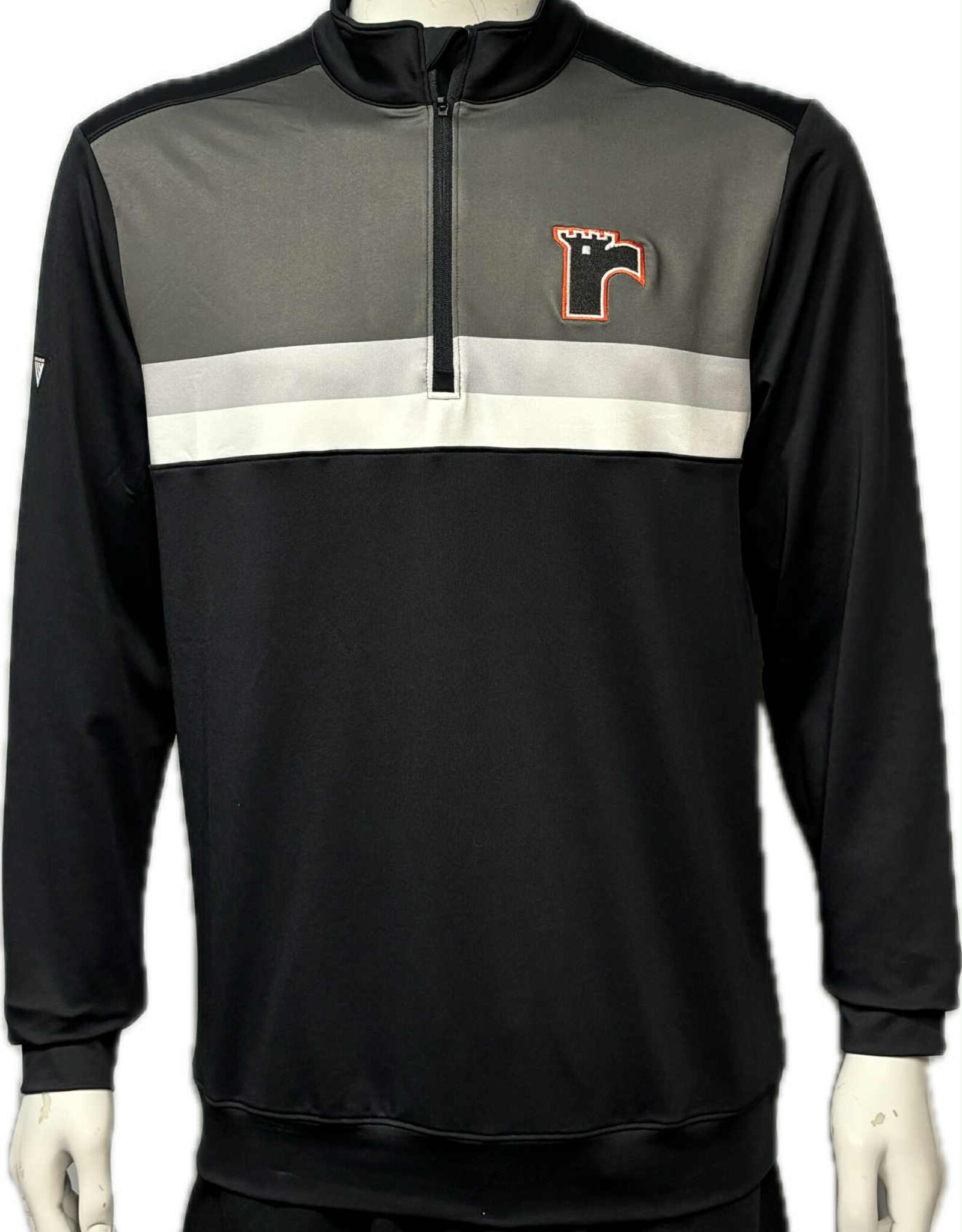 1/4 Zip Noir/Blanc/Gris