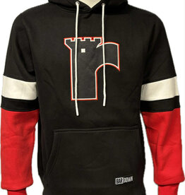 Hoodie Noir Manches Rouges