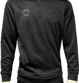 1/4 Zip Noir Logo Gris