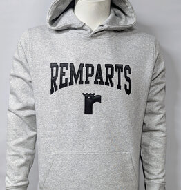 Hoodie Gris Twill Noir Femme