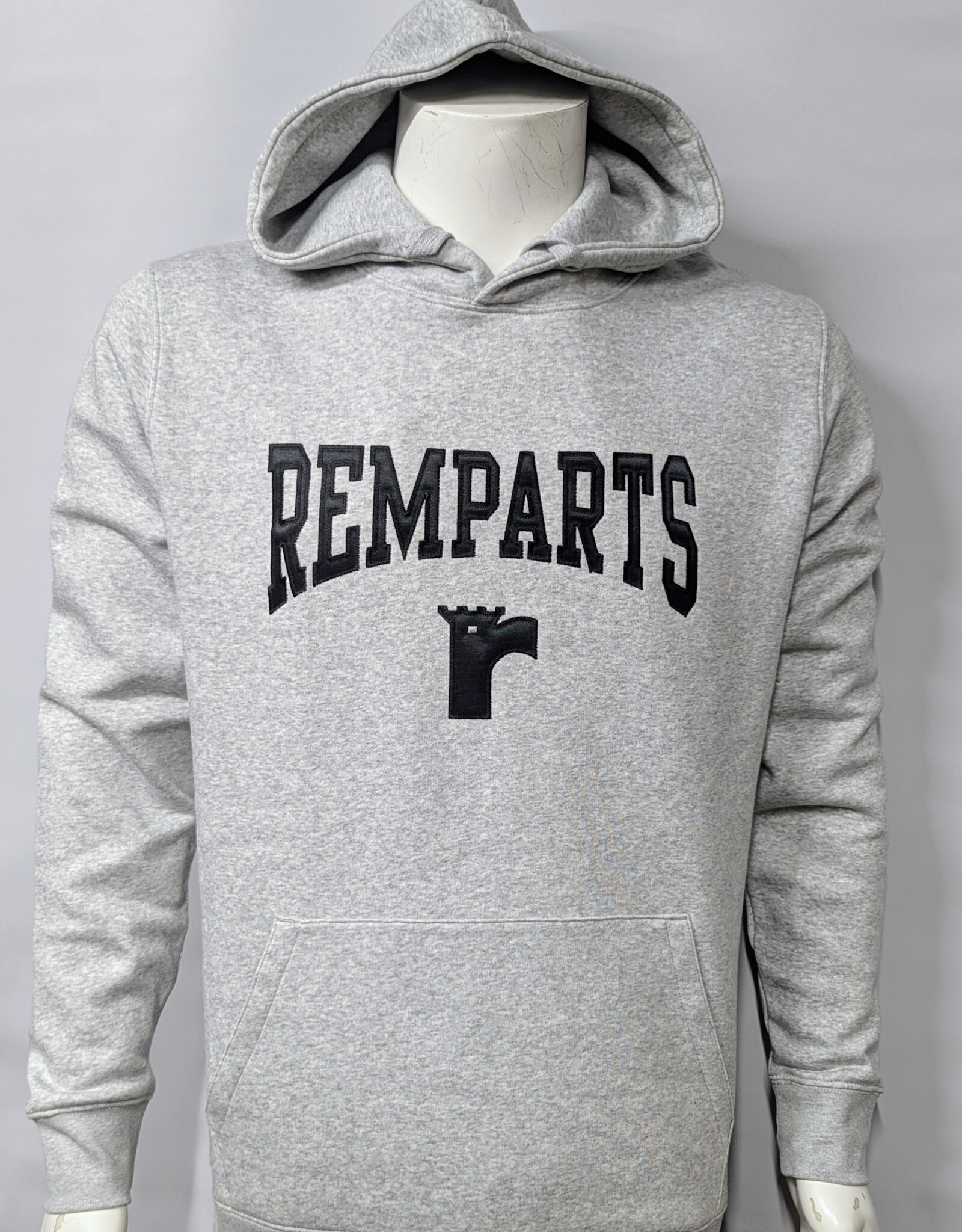 Hoodie Gris Twill Noir Femme