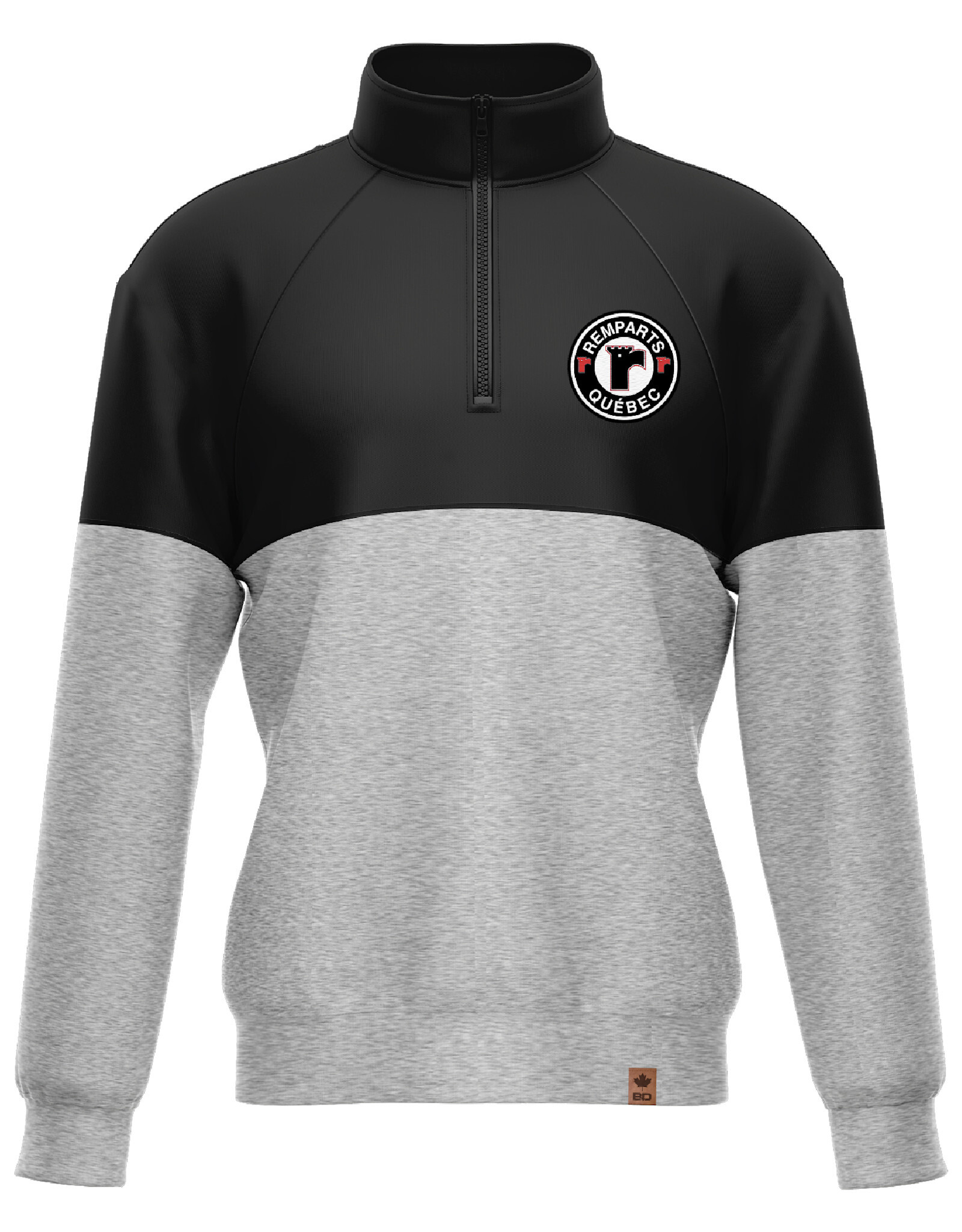 1/4 Zip Noir & Gris
