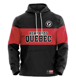Hoodie Sublimé Noir Bande Rouge  Enfant