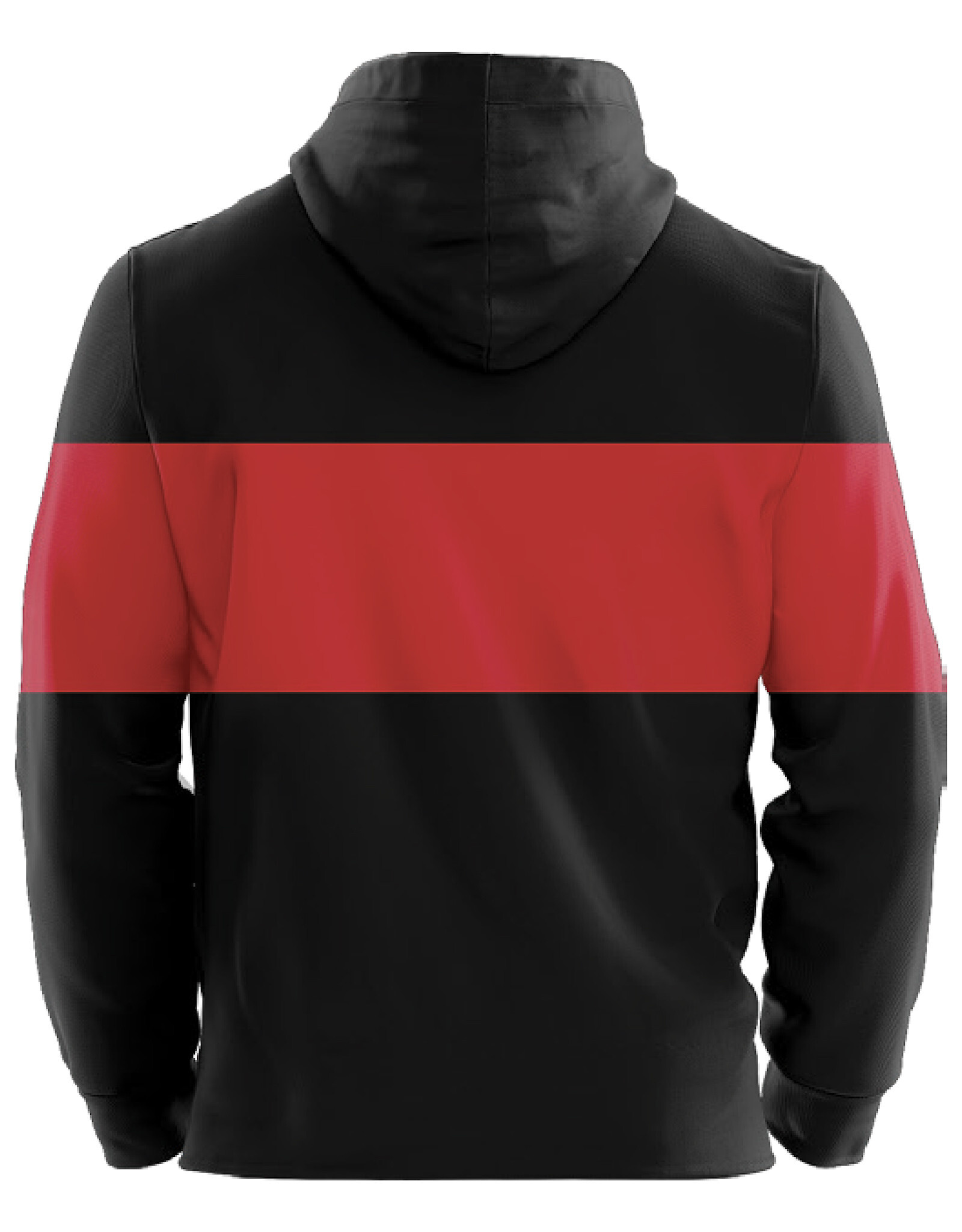 Hoodie Sublimé Noir Bande Rouge  Enfant