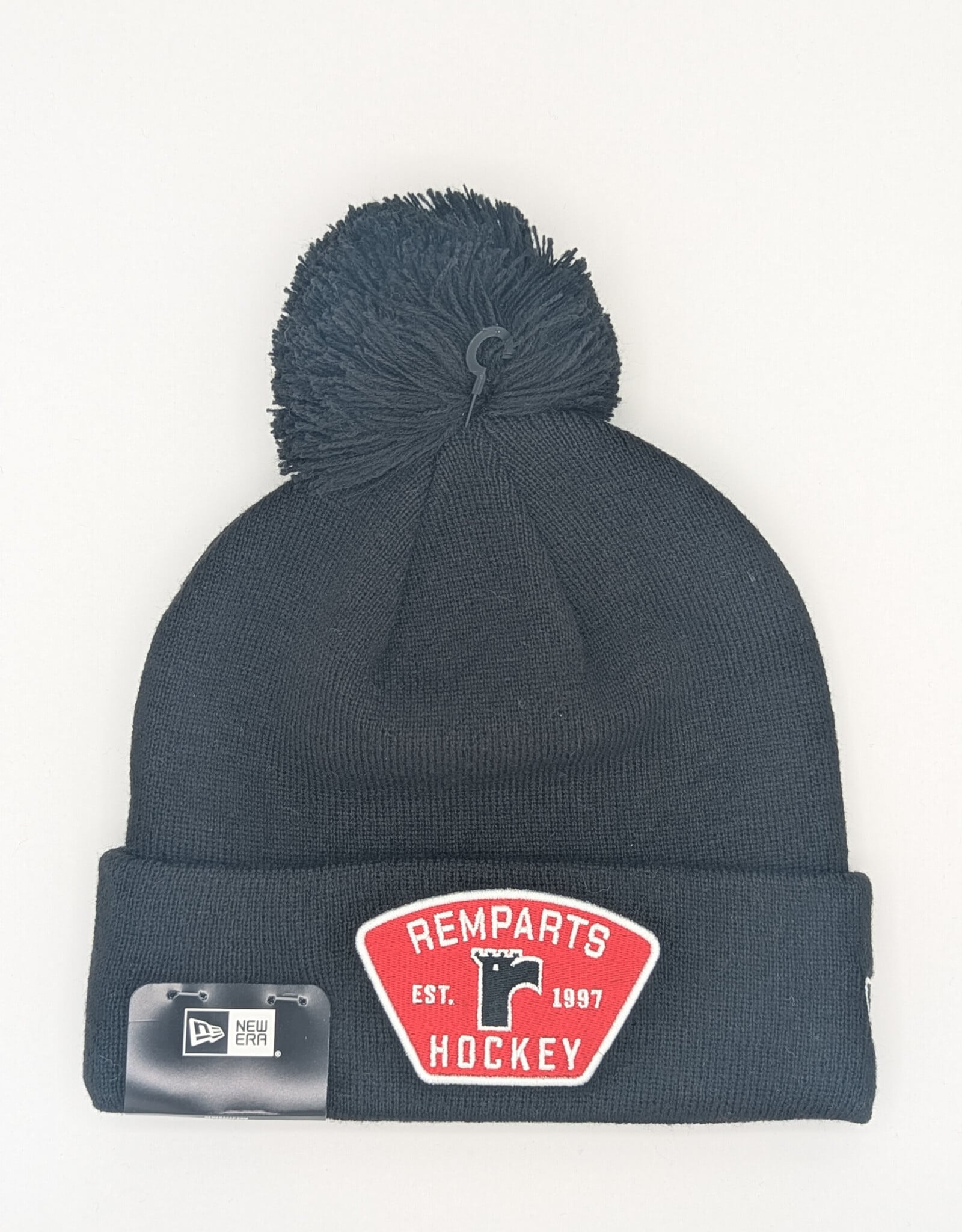 Tuque Noire Pompon/Patch