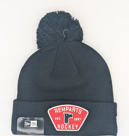 Tuque Noire Pompon/Patch