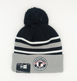 Tuque Noire/Grise Ligne Blanche