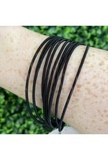 Black Guitar String Bracelets - Set of 10