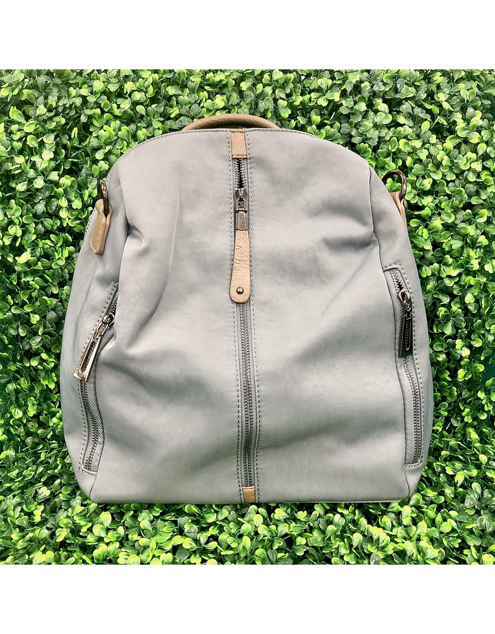 Grey Print Backpack