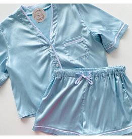 Misty Blue Cropped Pajama Set