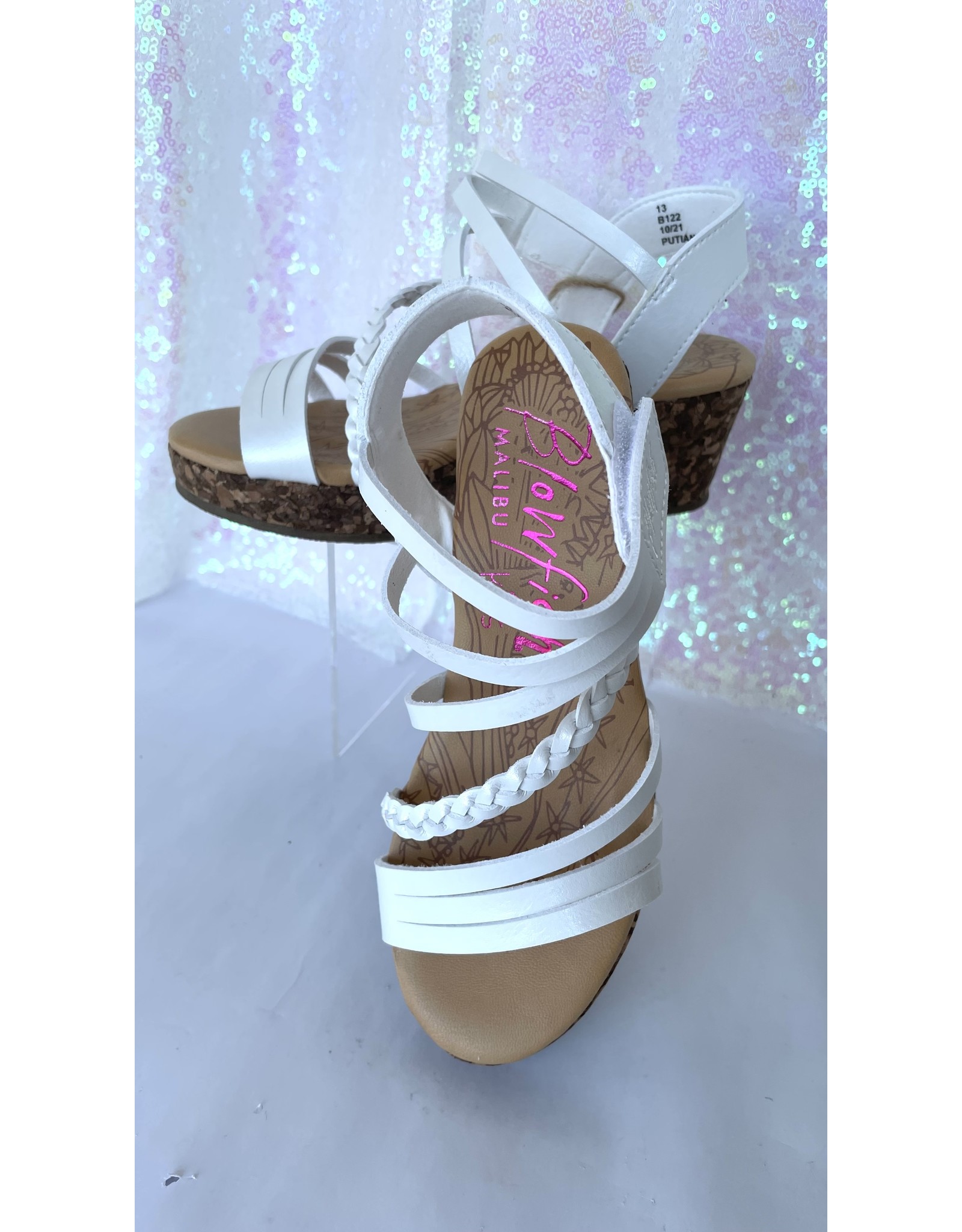 Tween Pearl White Liddie Wedge Sandals