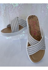 Tween White Meteorite Slide Sandals