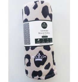 Leopard Beach Towel - Shell/Black