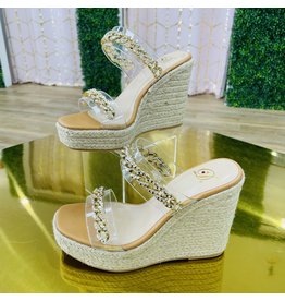 Clear Wishes Wedge Sandals