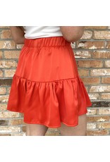 Orange Ruffled Shorts