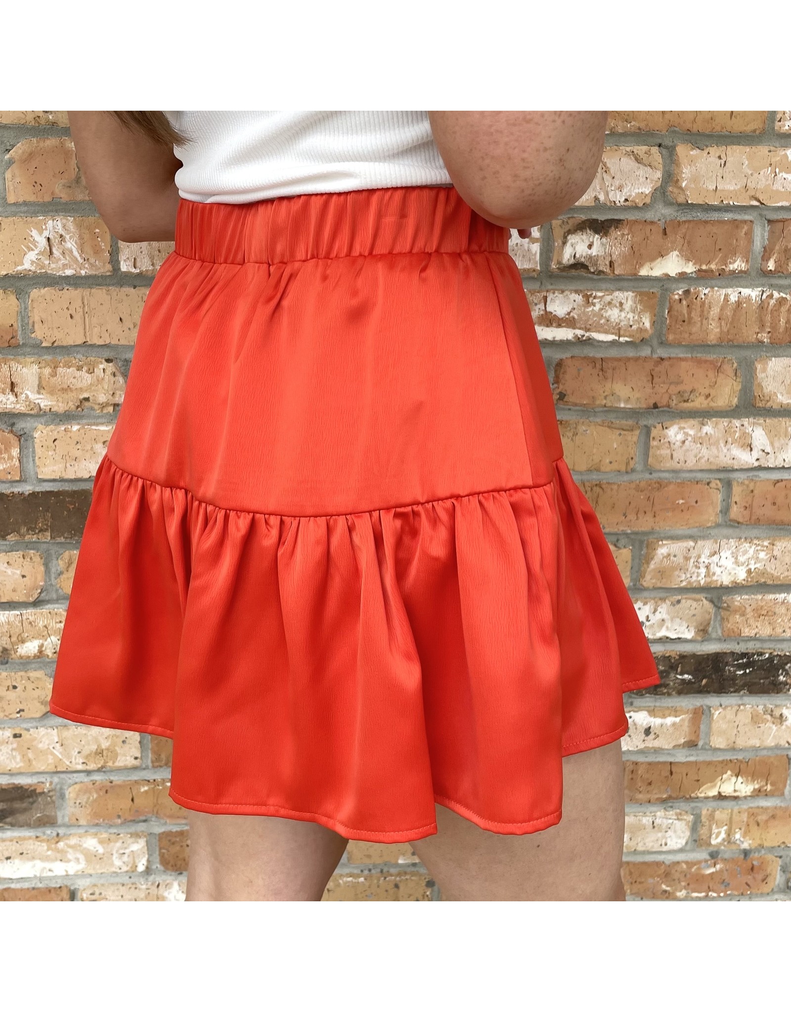 Orange Ruffled Shorts