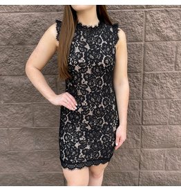 Black Lace Sleeveless Dress