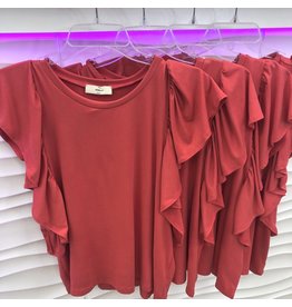 Coral Butterfly Sleeve Top