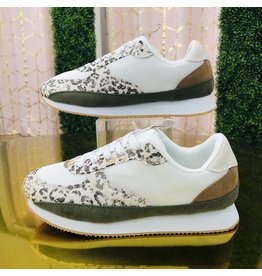 Cream Leopard Runner Sneakers